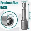 1/4 Hex Magnetic Nut Driver Drill Bit 7mm Socket Adapter Quick Change Socket Nut Adapter for Power Tools, 2-piece