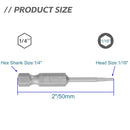 10pcs 1/16" Hex Allen Wrench Drill Bit Set, 1/4" Hex Shank, S2 Steel