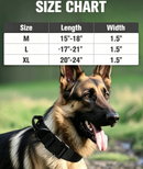 Tactical Dog Collar(17"-21") and Leash Set, Shock Absorbing Bungee Adjustable Strong Collar with Handle for Large Dogs(Brown/Black, L) -