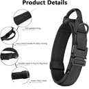 Tactical Dog Collar(17"-21") and Leash Set, Shock Absorbing Bungee Adjustable Strong Collar with Handle for Large Dogs(Brown/Black, L) -