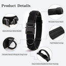 Tactical Dog Collar(17"-21") and Leash Set, Shock Absorbing Bungee Adjustable Strong Collar with Handle for Large Dogs(Brown/Black, L) -