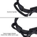 Tactical Dog Collar(17"-21") and Leash Set, Shock Absorbing Bungee Adjustable Strong Collar with Handle for Large Dogs(Brown/Black, L) -