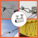 Biaungdo 12 Pcs Stainless Steel Wire Rope Cable Clamp, Adjustable New Upgrade Double Hole Wire Rope Clamp Fastener