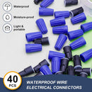 Biaungdo 40 Pcs Black and Blue Waterproof Wire Electrical Connectors, Outdoor Seal Twist Nuts Caps Cable Terminal Electrical Connectors for Outdoor Landscape Light, Irrigation Valves