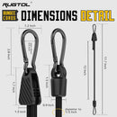 Adjustable Luggage Strap with Carabiner 6-Pack - High Elastic Bungee Cord for Luggage Packing and Fixing - Black 1m