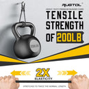 Adjustable Luggage Strap with Carabiner 6-Pack - High Elastic Bungee Cord for Luggage Packing and Fixing - Black 1m