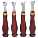 4pcs Leather Edgers Sharp Professional Trimming Working Kit with Wooden Handle for DIY Craft Leather Cutting