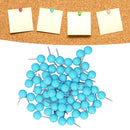 100Pcs Push Pins Map Tacks Steel Plastic Decorative Marking Pins for Cork Boards 9.5x20mm Blue