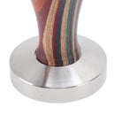 Colorful Wood Coffee Flat Tamper Stainless Steel Base Powder Hammer for Coffee Accessories 58mm