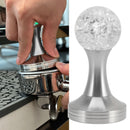 Crystal Ball Coffee Flat Tamper Stainless Steel Base Powder Hammer for Coffee Accessories Silver 53mm