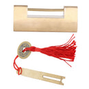 Chinese Old Style Padlock Brass Carved Fish Horizontal Padlock with Key for Jewelry Box Drawer