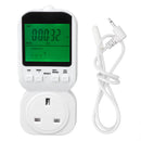 Outlet Timer LCD Display Digital Countdown Plug in Timer Outlet Indoor Timed Power Switch with Temperature Probe 13A 50HZ 3250W