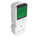 Outlet Timer LCD Display Digital Countdown Plug in Timer Outlet Indoor Timed Power Switch with Temperature Probe 13A 50HZ 3250W