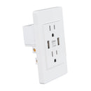 USB Charger Wall Outlet White 2 USB Ports 5V 2100mA 2 Outlets AC USB Wall Outlets for Living Room