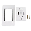 USB Charger Wall Outlet White 2 USB Ports 5V 2100mA 2 Outlets AC USB Wall Outlets for Living Room