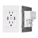 USB Charger Wall Outlet White 2 USB Ports 5V 2100mA 2 Outlets AC USB Wall Outlets for Living Room