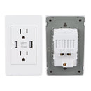 USB Charger Wall Outlet White 2 USB Ports 5V 2100mA 2 Outlets AC USB Wall Outlets for Living Room