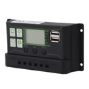Solar Charge Controller PWM Dual USB Solar Panel Charger Discharge Regulator with Large LCD Display 60A