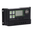 Solar Charge Controller PWM Dual USB Solar Panel Charger Discharge Regulator with Large LCD Display 60A