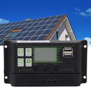 Solar Charge Controller PWM Dual USB Solar Panel Charger Discharge Regulator with Large LCD Display 60A