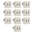 10PCS USB in Wall Outlet 10W 2 Port DC5V2A Charger Electrical Receptacles AC110‑250V for RVs Hotels Home