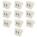 10PCS USB in Wall Outlet 10W 2 Port DC5V2A Charger Electrical Receptacles AC110‑250V for RVs Hotels Home