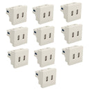 10PCS USB in Wall Outlet 10W 2 Port DC5V2A Charger Electrical Receptacles AC110‑250V for RVs Hotels Home