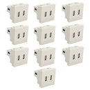 10PCS USB in Wall Outlet 10W 2 Port DC5V2A Charger Electrical Receptacles AC110‑250V for RVs Hotels Home
