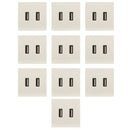 10PCS USB in Wall Outlet 10W 2 Port DC5V2A Charger Electrical Receptacles AC110‑250V for RVs Hotels Home