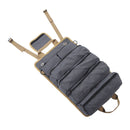 Roll Up Tool Bag Multipurpose Portable Tool Storage Bag Oxford Cloth Separate Pockets Tool Organizer for Gardening Camping Grey