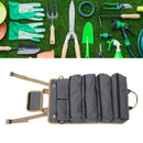Roll Up Tool Bag Multipurpose Portable Tool Storage Bag Oxford Cloth Separate Pockets Tool Organizer for Gardening Camping Grey