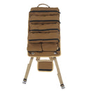 Roll Up Tool Bag Multipurpose Portable Tool Storage Bag Oxford Cloth Separate Pockets Tool Organizer for Gardening Camping Khaki