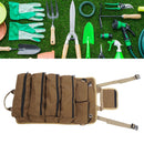 Roll Up Tool Bag Multipurpose Portable Tool Storage Bag Oxford Cloth Separate Pockets Tool Organizer for Gardening Camping Khaki
