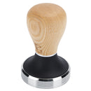 58mm Stainless Steel Flat Coffee Tamper Powder Pressed Hammer with Height Adjustable Wooden HandleLight Wood Color