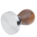 58mm Stainless Steel Flat Coffee Tamper Powder Pressed Hammer with Height Adjustable Wooden HandleDark Wood Color