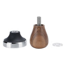 58mm Stainless Steel Flat Coffee Tamper Powder Pressed Hammer with Height Adjustable Wooden HandleDark Wood Color