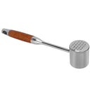 304 Stainless Steel Meat Mallets Hammer Dual Sided Meat Tenderizer Tool with Wood Handle