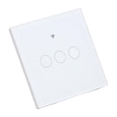 3 Gang Touch Panel Switch WiFi RF433 Single Zero Fire Voice Control Timing Function Wall Light Switch 80 to 260V