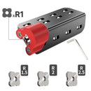 Woodworking Trimming Chamfer Tool with Tungsten Carbide Four-Blade Insert for Edge Banding, Plywood, and Board Edge Chamfering in Furniture Making and DIY Projects (Standard Set (R1.5+R2+R3 Blades))
