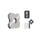 Woodworking Trimming Chamfer Tool with Tungsten Carbide Four-Blade Insert for Edge Banding, Plywood, and Board Edge Chamfering in Furniture Making and DIY Projects (Sliding Reinforced Set (R1.5+R2+R3 Blades))