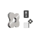 Woodworking Trimming Chamfer Tool with Tungsten Carbide Four-Blade Insert for Edge Banding, Plywood, and Board Edge Chamfering in Furniture Making and DIY Projects (Sliding Reinforced with R1 Blade)