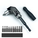 90 Degree Right Angle Drill Bit Adapter with Detachable Auxiliary Handle for Tight Space Screwdriving, Equipment Repair and Fastener Installation Tasks (Universal Screwdriver)