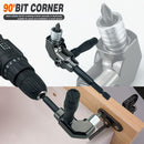90 Degree Right Angle Drill Bit Adapter with Detachable Auxiliary Handle for Tight Space Screwdriving, Equipment Repair and Fastener Installation Tasks (Universal Screwdriver + 10 Bits)