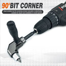 90 Degree Right Angle Drill Bit Adapter with Detachable Auxiliary Handle for Tight Space Screwdriving, Equipment Repair and Fastener Installation Tasks (Universal Screwdriver + 10 Bits)