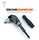90 Degree Right Angle Drill Bit Adapter with Detachable Auxiliary Handle for Tight Space Screwdriving, Equipment Repair and Fastener Installation Tasks (Universal Screwdriver + 10 Bits)