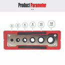 Woodworking Multi-Function Drilling Positioning Jig with Dual-Size Hole Options for Round Rods, Flat Boards, and Right-Angle Corners, Assisting Vertical Bore Alignment in Furniture Assembly and DIY Projects (12mm Style)