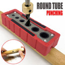 Woodworking Multi-Function Drilling Positioning Jig with Dual-Size Hole Options for Round Rods, Flat Boards, and Right-Angle Corners, Assisting Vertical Bore Alignment in Furniture Assembly and DIY Projects (12mm Style)