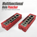 Woodworking Multi-Function Drilling Positioning Jig with Dual-Size Hole Options for Round Rods, Flat Boards, and Right-Angle Corners, Assisting Vertical Bore Alignment in Furniture Assembly and DIY Projects (13mm Style)