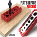 Woodworking Multi-Function Drilling Positioning Jig with Dual-Size Hole Options for Round Rods, Flat Boards, and Right-Angle Corners, Assisting Vertical Bore Alignment in Furniture Assembly and DIY Projects (13mm Style)
