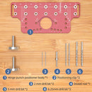 2-in-1 Cabinet Door Drilling Locator Template for Hinge and Handle Installation, Alloy Woodworking Punch Positioner with Scale Marks for Drawer Wardrobe File Cabinet Hardware Mounting (2-in-1 Cabinet Hinge & Handle Drilling Jig)